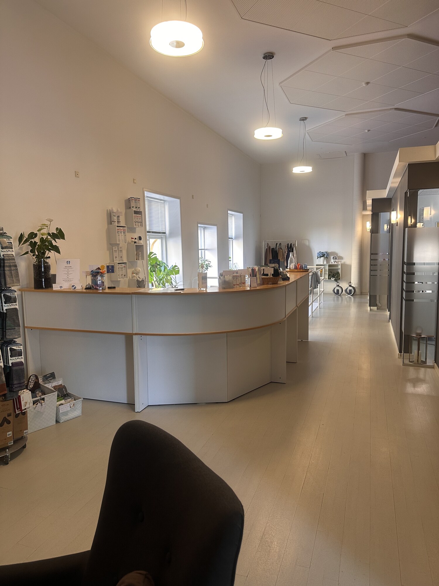 Receptionen i Zoneterapi-Klinikken på Algade 15V, Roskilde